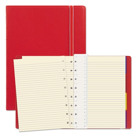 FILOFAX Notebook, 1 Subject, Medium/College Rule, Red Cover, 8.25 x 5.81, 112 Sheets B115008U